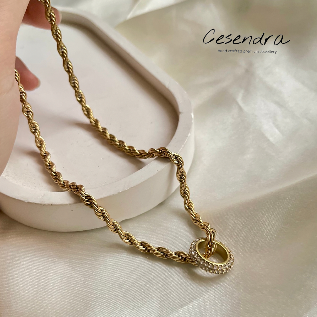 Promise Ring Rope Necklace -18K