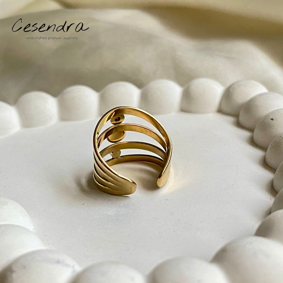Retro Emerald Ring (Adjustable) - 18K