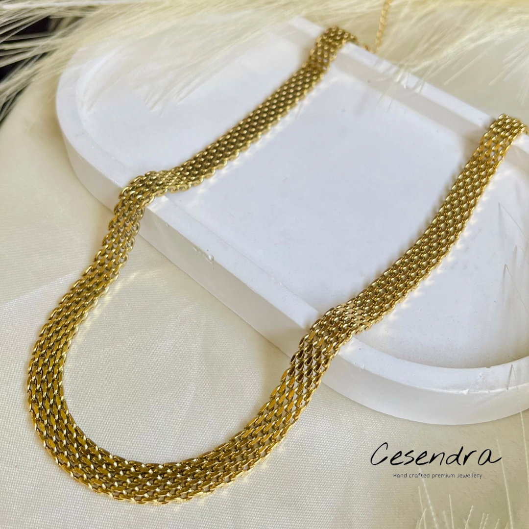 Sunset Chain Neck Piece -18K
