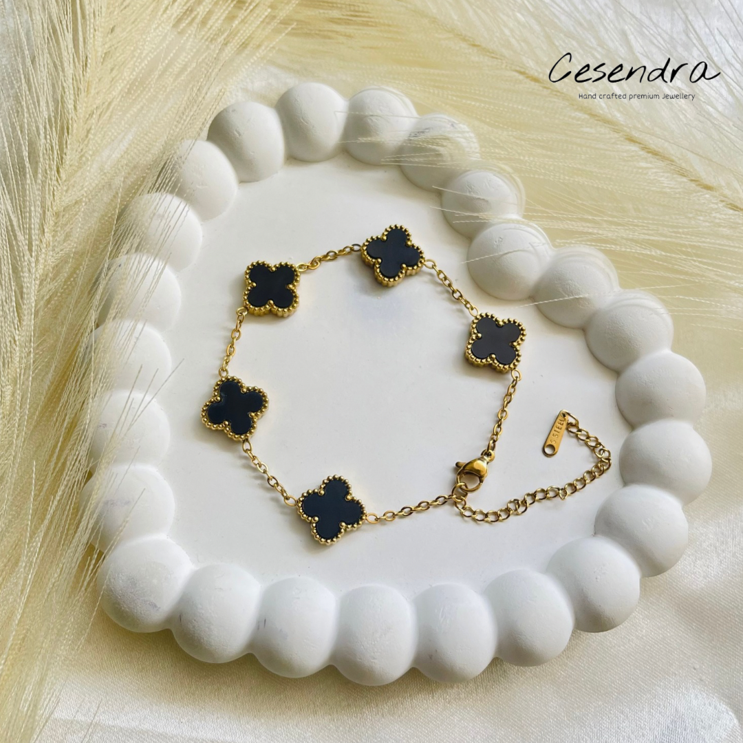 Midnight Clover Bracelet -18K