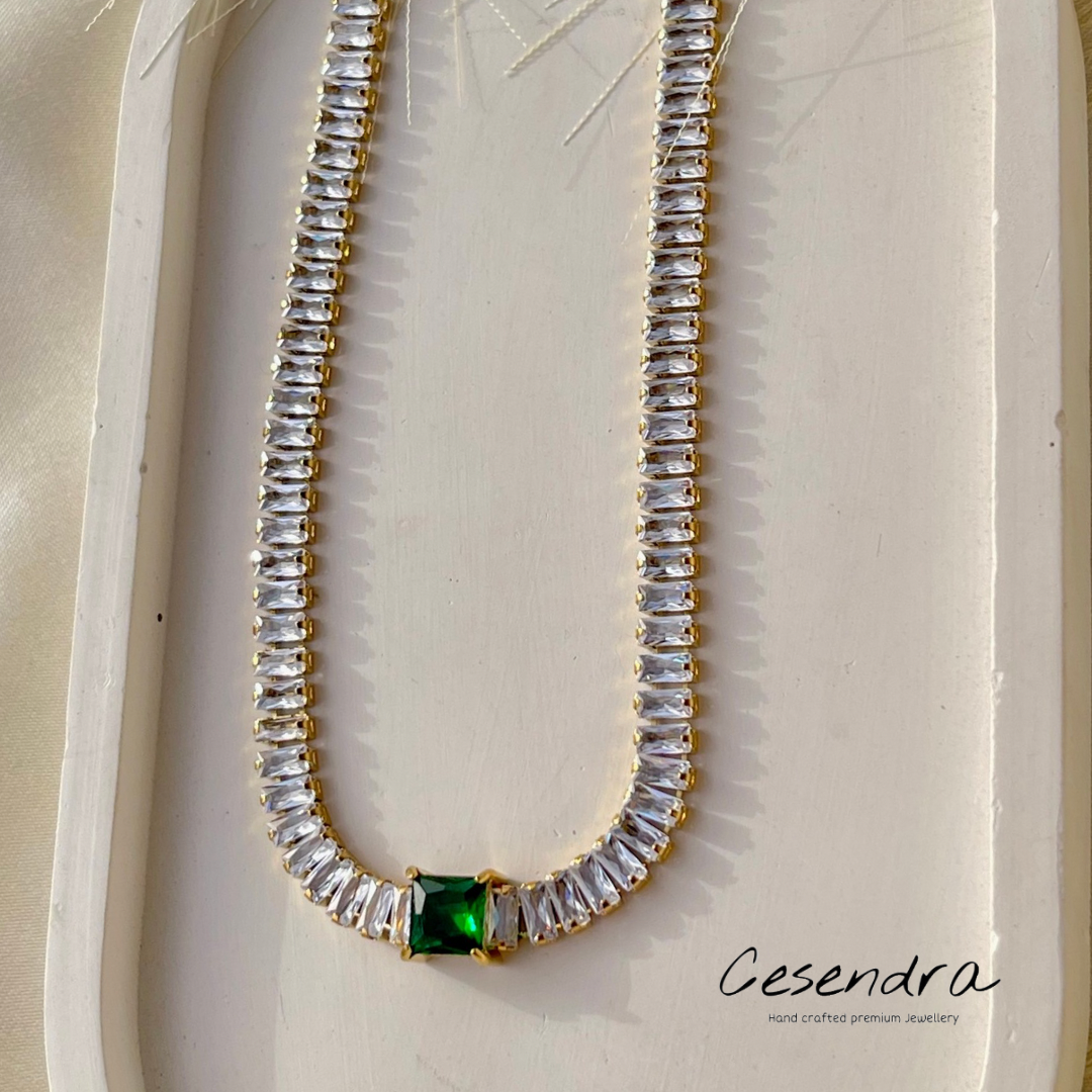 Green Goddess Necklace -18K