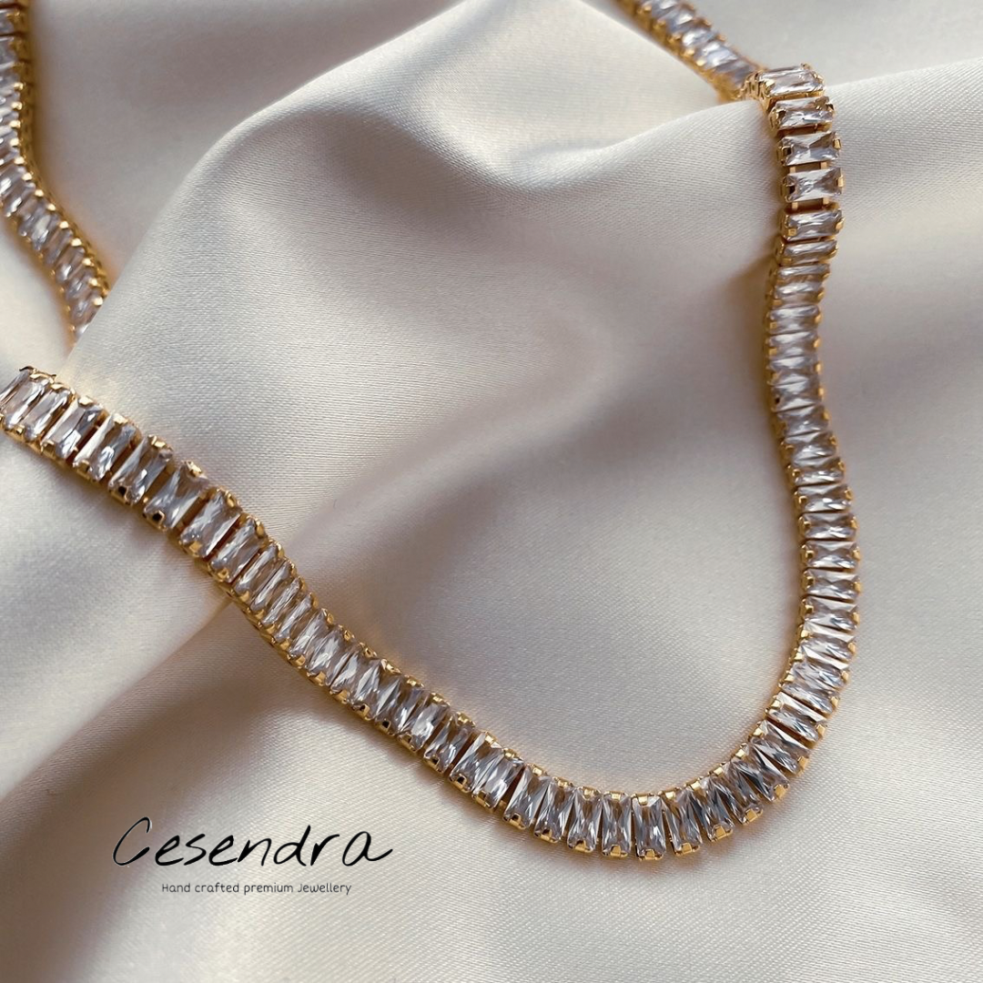 Luna Tennis Necklace -18K