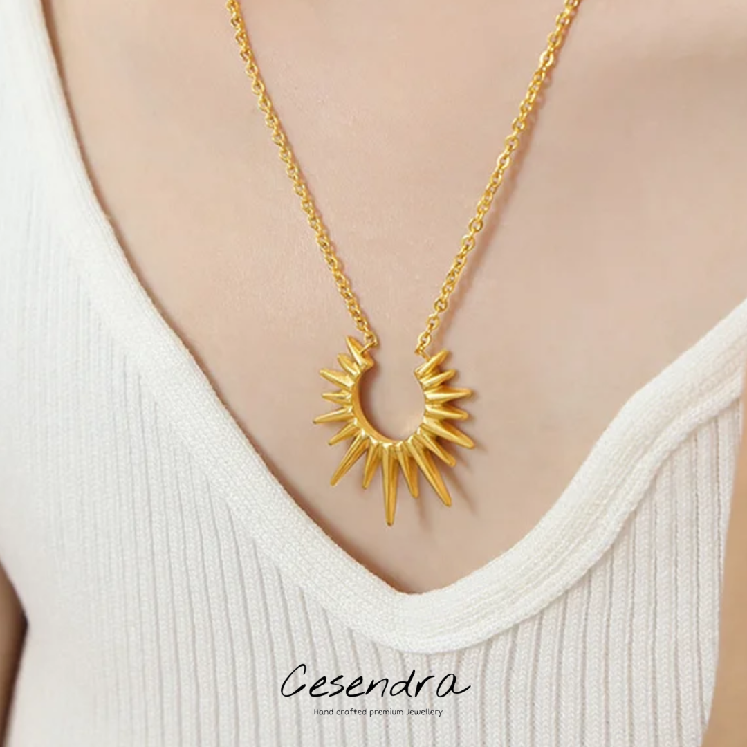 Sunburst Star Necklace -18K