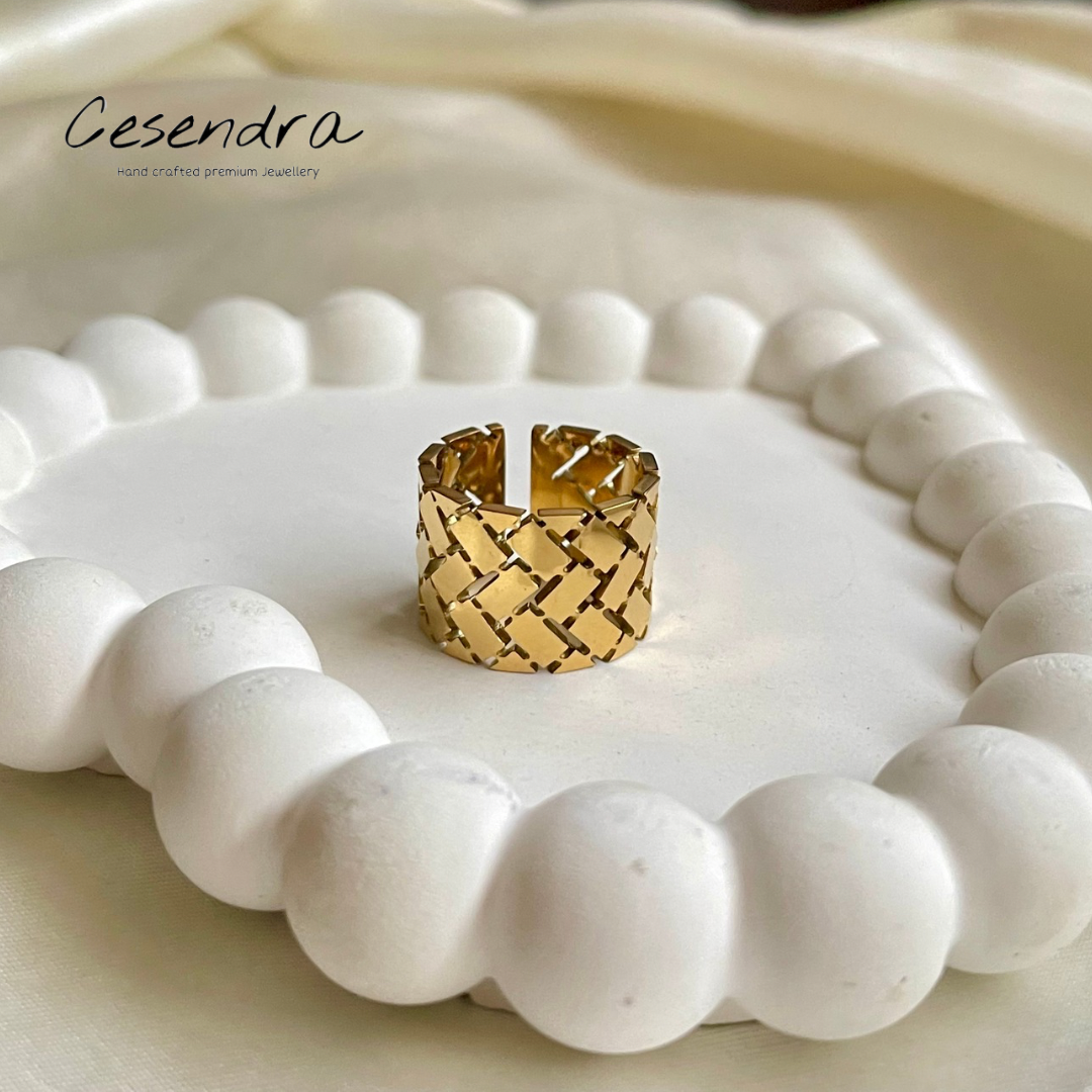 Thick Gold Chunk Ring (Adjustable) - 18K