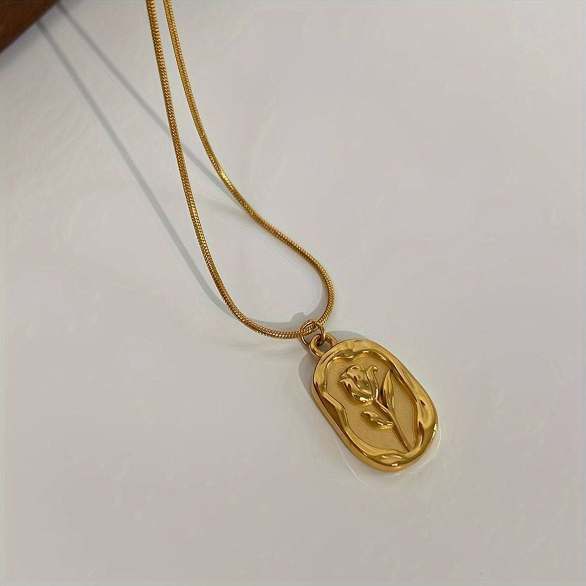 Vintage Rose Necklace -18K