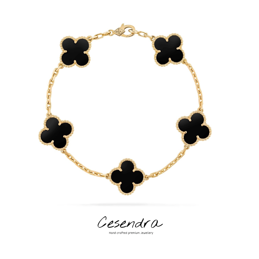 Midnight Clover Bracelet -18K