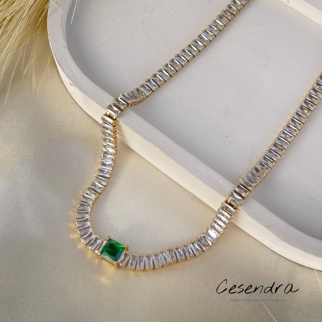 Green Goddess Necklace -18K