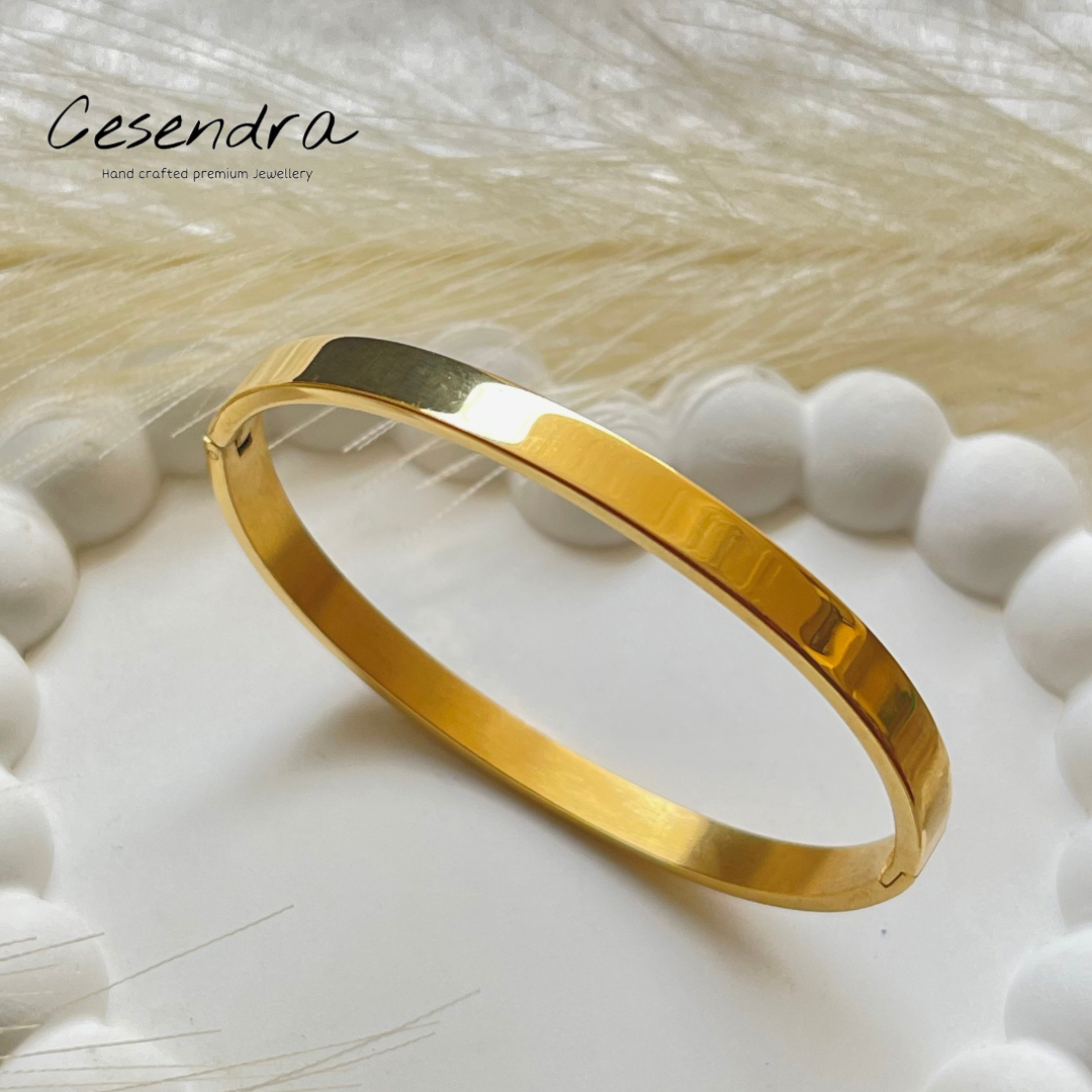 Golden Cuff Bangle - 18K