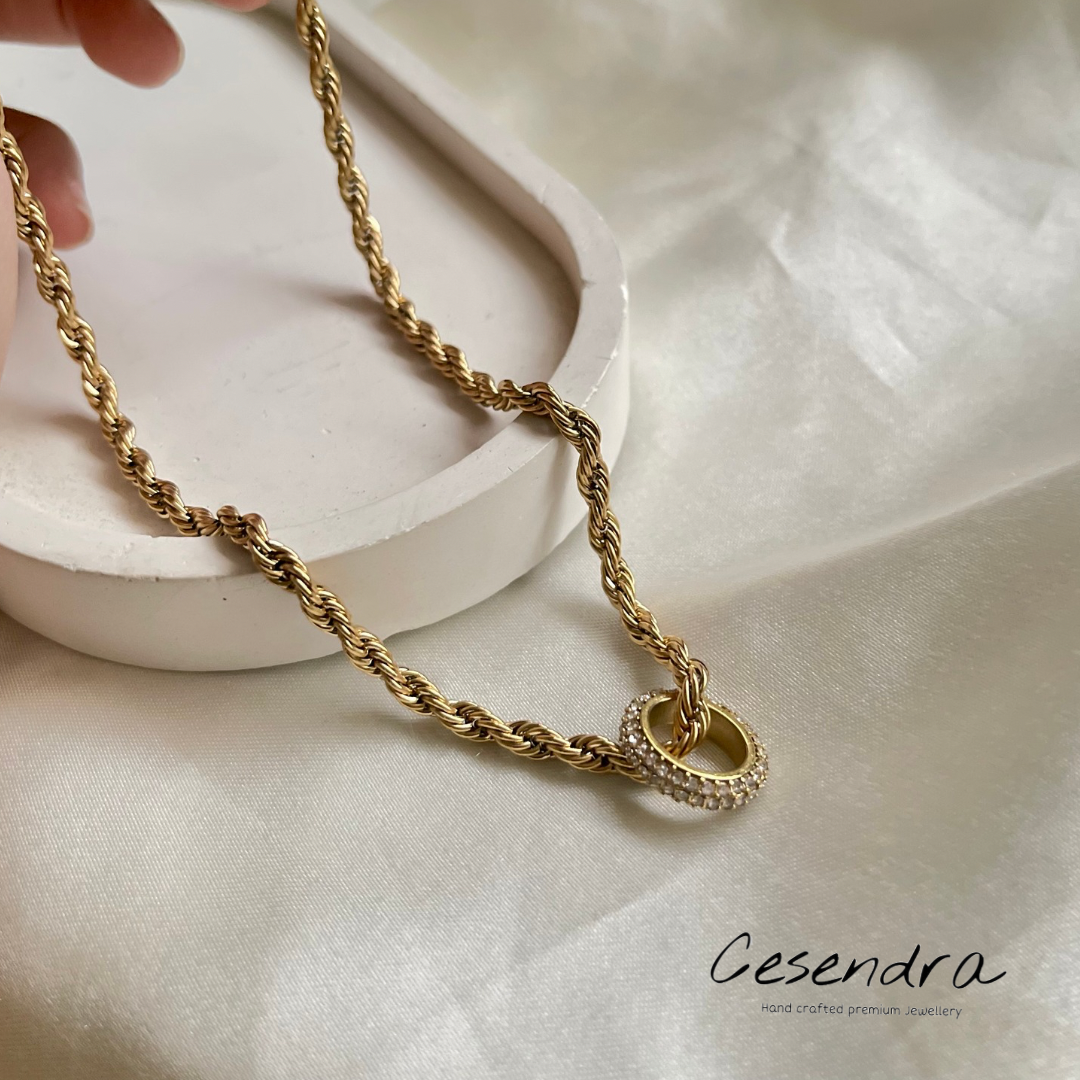 Promise Ring Rope Necklace -18K