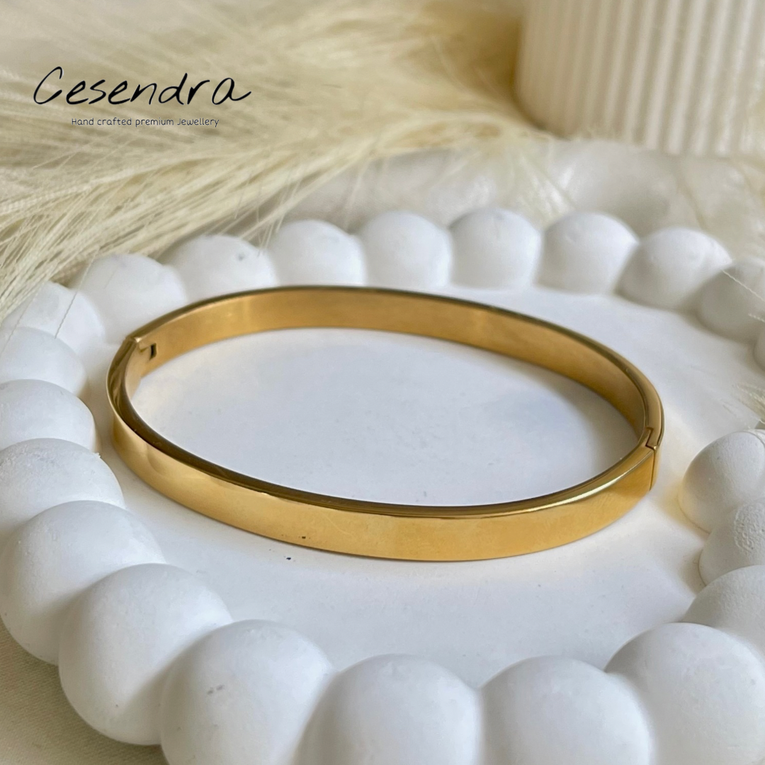 Golden Cuff Bangle - 18K