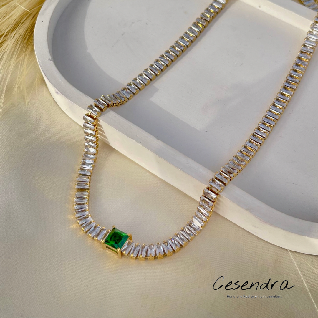 Green Goddess Necklace -18K